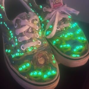 Vans Toy Story Sneakers with Green and White Glow